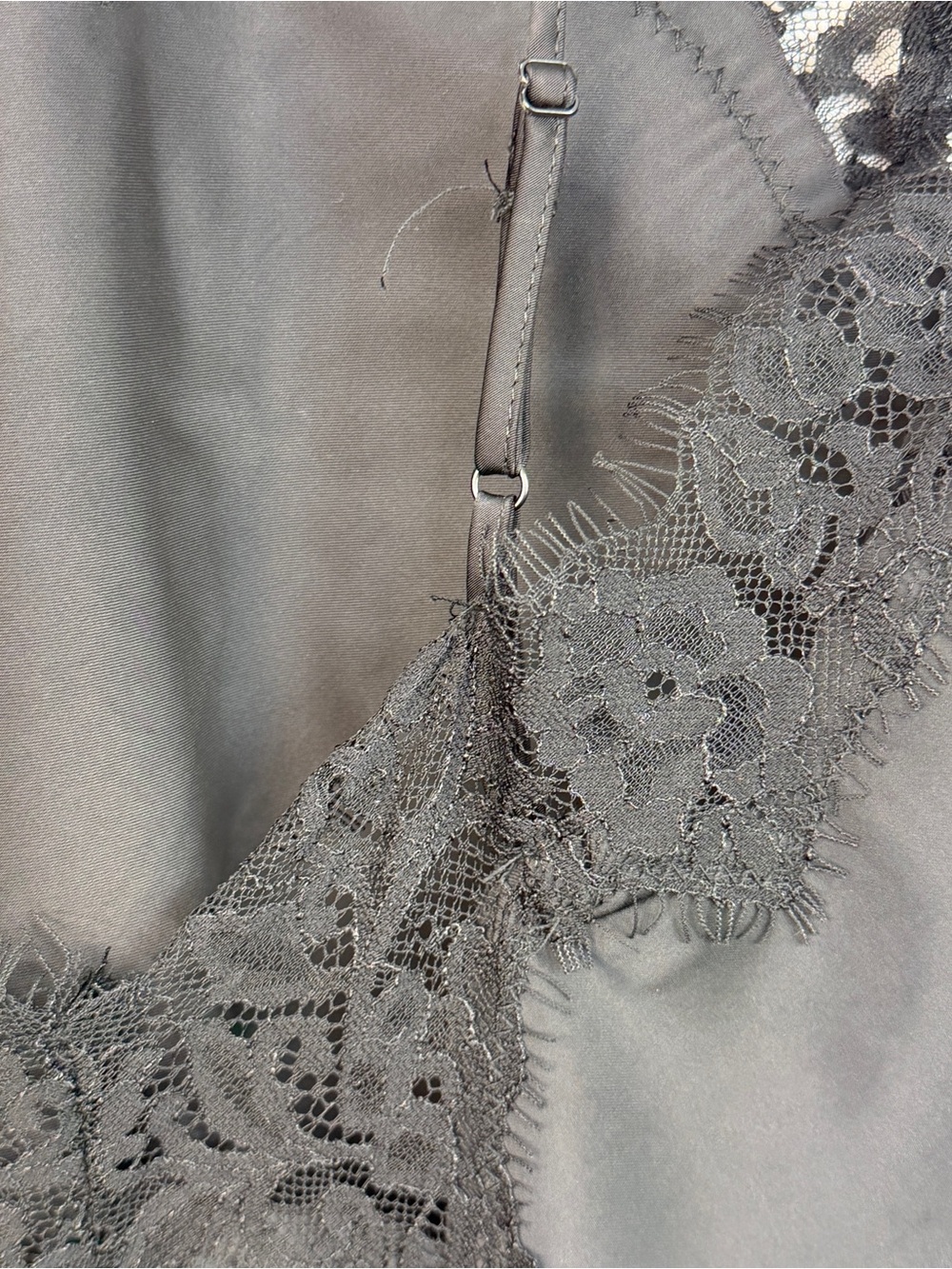 NWT REVOLVE Camila Coelho black satin lace silky asymmetrical slip dress M - Picture 11 of 14